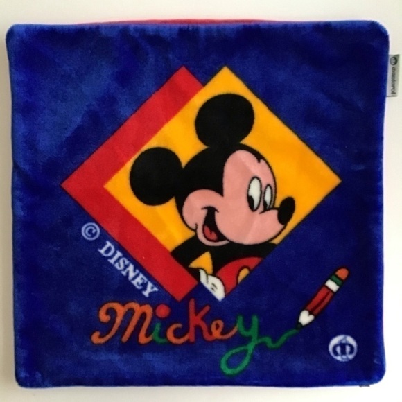 REVERSIBLE Disney Mickey Minnie Throw Pillow COVER Manterol Spain 18x18"Vintage - Picture 2 of 13